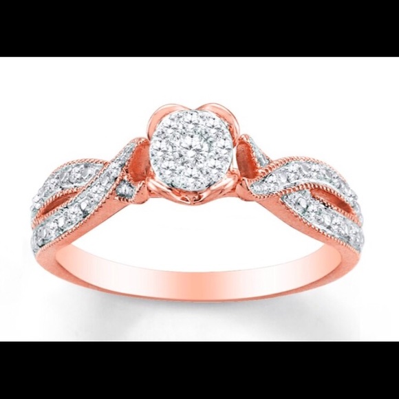 10 K Rose Gold Diamond Ring. From Kay’s jewelers - Picture 2 of 4